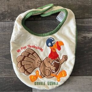 Thanksgiving Baby Bib with Football Turkey Design